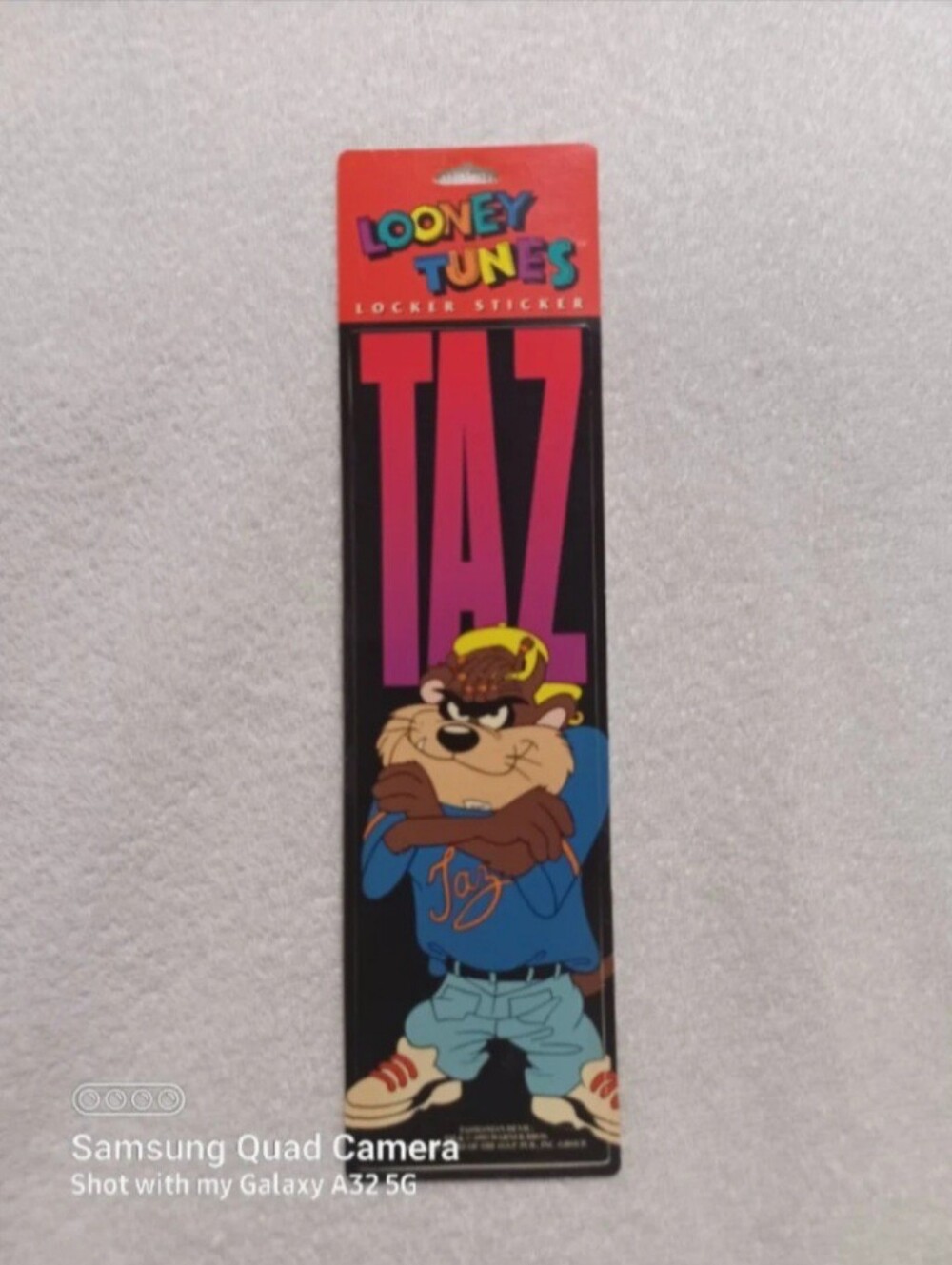 Vintage Looney tunes taz standing with attitude locker sticker